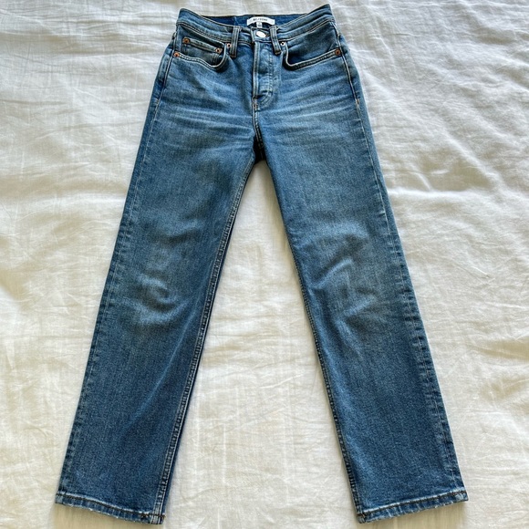 RE/DONE Comfort Stretch High Rise Stove Pipe Jeans - Picture 3 of 10